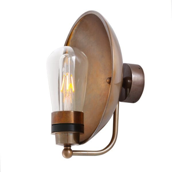 Galit Dish Bathroom Wall Light | IP65 Brass Bathroom Wall Sconces Great Lighting UK Ltd