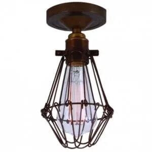 Apoch Flush Cage Ceiling Light Flush Brass Lights Great Lighting UK Ltd