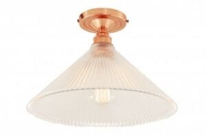 Hanoi Vintage Flush 30cm Holophane Ceiling Light Holophane Ceiling Fittings Great Lighting UK Ltd
