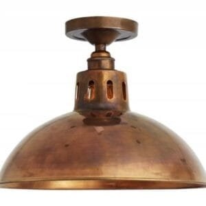 Paris Industrial Brass Ceiling Light Flush Brass Lights Great Lighting UK Ltd