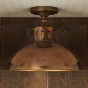 Paris Industrial Brass Ceiling Light Flush Brass Lights Great Lighting UK Ltd