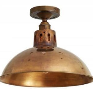 Paris Industrial Brass Ceiling Light Flush Brass Lights Great Lighting UK Ltd