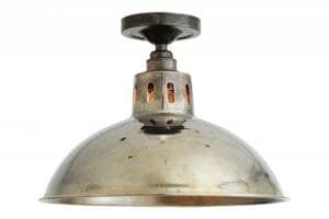 Paris Industrial Brass 30cm Ceiling Light Flush Brass Lights Great Lighting UK Ltd