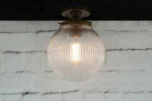 Stanley Holophane Globe 20cm Ceiling Light Glass & Globe Ceiling Lights Great Lighting UK Ltd