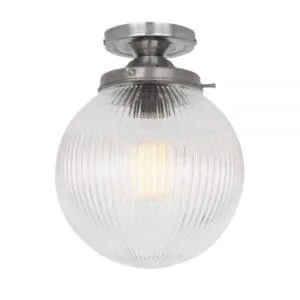Stanley Holophane Globe 20cm Ceiling Light Glass and Globe Ceiling Lights Great Lighting UK Ltd