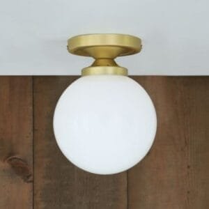 Yaounde Flush Globe Ceiling Light Glass & Globe Ceiling Lights Great Lighting UK Ltd