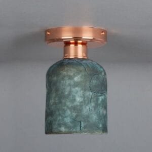 Osier Organic Ceramic Ceiling Light 11.5cm, Blue Earth Ceramic Ceiling Lights Great Lighting UK Ltd