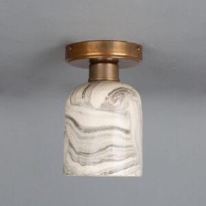Osier Marbled Ceramic Flush Ceiling Light 11.5cm Ceramic Ceiling Lights Great Lighting UK Ltd