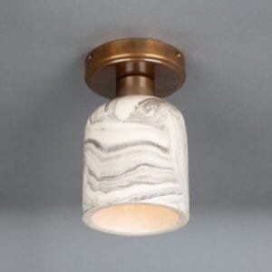 Osier Marbled Ceramic Flush Ceiling Light 11.5cm Ceramic Ceiling Lights Great Lighting UK Ltd