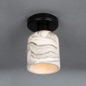 Osier Marbled Ceramic Flush Ceiling Light 11.5cm Ceramic Ceiling Lights Great Lighting UK Ltd