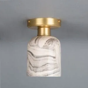 Osier Marbled Ceramic Flush Ceiling Light 11.5cm Bedroom Ceiling Lights Great Lighting UK Ltd