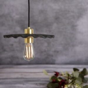 Kapok Black Clay Ceramic Pendant Light Ceramic Pendant Lighting Great Lighting UK Ltd