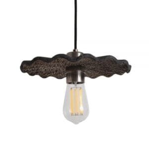 Kapok Black Clay Ceramic Pendant Light Ceramic Pendant Lighting Great Lighting UK Ltd