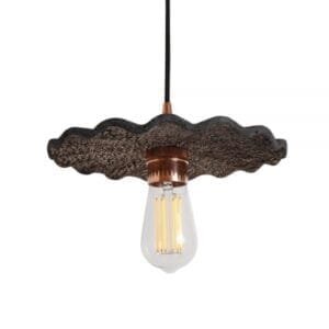 Kapok Black Clay Ceramic Pendant Light Ceramic Pendant Lighting Great Lighting UK Ltd