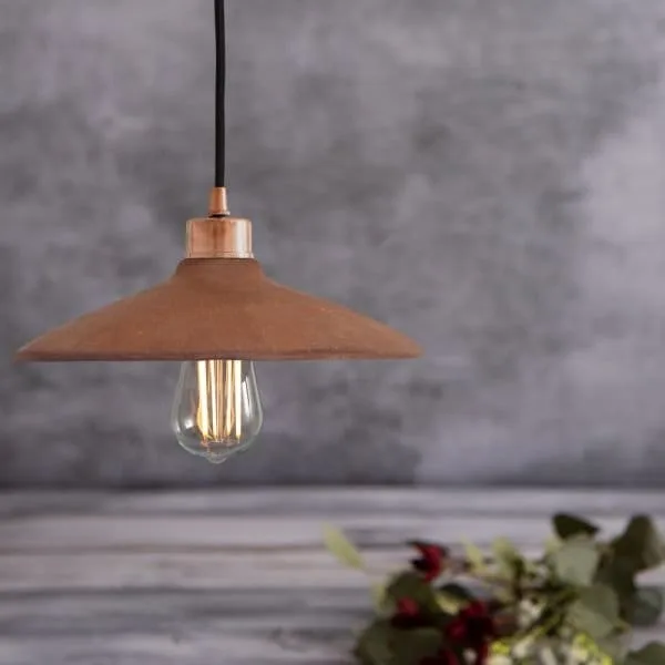 Pyrus Red Iron Ceramic Clay 28 cm Pendant Light Ceramic Pendant Lighting Great Lighting UK Ltd