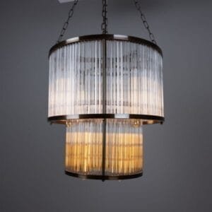 Caledon Two-Tier Chandelier with Glass Rods Large Multi-Light Chandeliers Great Lighting UK Ltd