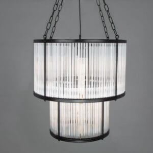 Caledon Two-Tier Chandelier with Glass Rods Large Multi-Light Chandeliers Great Lighting UK Ltd