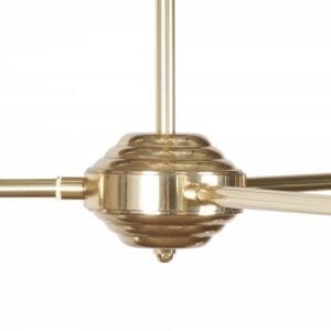 Blaenau Holophane Glass Chandelier, Three-Arm Large Single - 3 Arm Pendants Great Lighting UK Ltd