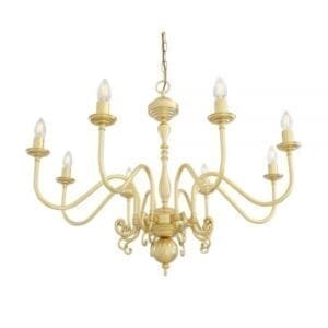 Flemish Candle-Style Brass Single Tier Chandelier, Eight-Light Four to Six Arm Pendants Great Lighting UK Ltd