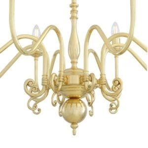 Flemish Candle-Style Brass Single Tier Chandelier, Eight-Light Four to Six Arm Pendants Great Lighting UK Ltd