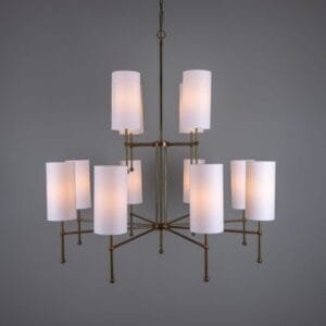 Arizona Modern Brass Two-Tier Chandelier, 12-Arm Large Multi-Light Chandeliers Great Lighting UK Ltd