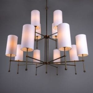 Arizona Modern Brass Two-Tier Chandelier, 12-Arm Large Multi-Light Chandeliers Great Lighting UK Ltd