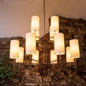 Arizona Modern Brass Two-Tier Chandelier, 12-Arm Large Multi-Light Chandeliers Great Lighting UK Ltd