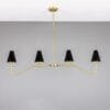 Salvador Island Bar Chandelier with Brass Shades Large Single - 3 Arm Pendants Great Lighting UK Ltd