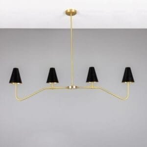 Salvador Island Bar Chandelier with Brass Shades Large Single - 3 Arm Pendants Great Lighting UK Ltd