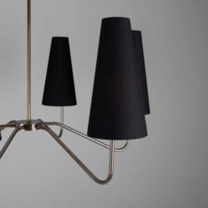 Para Modern Brass Chandelier with Fabric Shades, Six-Arm Four to Six Arm Pendants Great Lighting UK Ltd