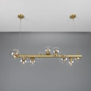 Moriarty Linear Island Pendant Light, Nine-Light Four to Six Arm Pendants Great Lighting UK Ltd