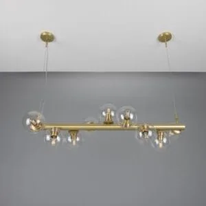 Moriarty Linear Island Pendant Light, Nine-Light Four to Six Arm Pendants Great Lighting UK Ltd