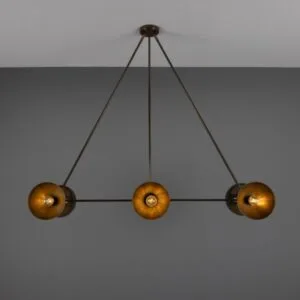 Eclipse Brass Dome Chandelier, Six-Light Four to Six Arm Pendants Great Lighting UK Ltd