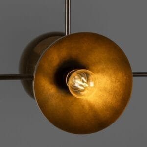 Eclipse Brass Dome Chandelier, Six-Light Four to Six Arm Pendants Great Lighting UK Ltd