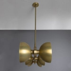 Eclipse Brass Dome Chandelier, Six-Light Four to Six Arm Pendants Great Lighting UK Ltd