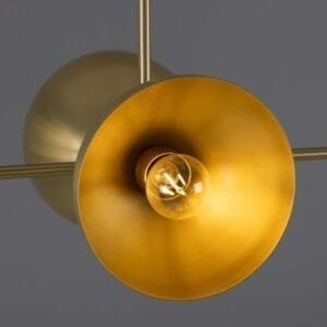 Eclipse Brass Dome Chandelier, Six-Light Four to Six Arm Pendants Great Lighting UK Ltd