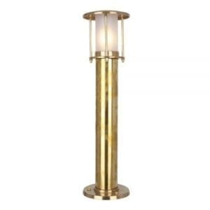 Yarrow Brass Outdoor Bollard Pillar Light IP53 Brass Outdoor Lights Great Lighting UK Ltd