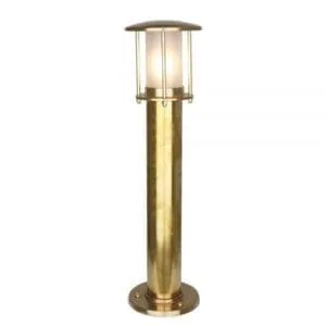 Yarrow Brass Outdoor Bollard Pillar Light IP53 Brass Outdoor Lights Great Lighting UK Ltd