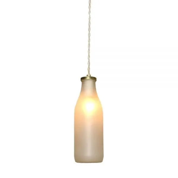 Milk Bottle Pendant Light Glass Jar & Mini Pendants Great Lighting UK Ltd