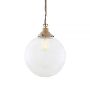 Riad Clear Globe Pendant Light 30cm Glass & Globe Lights Great Lighting UK Ltd