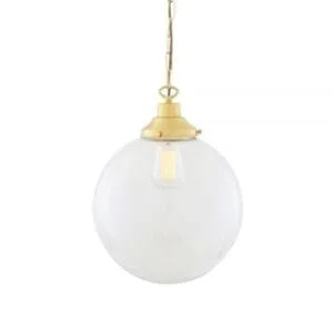 Riad Clear Globe Pendant Light 30cm Glass and Globe Lights Great Lighting UK Ltd