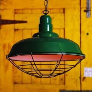 Cobal Powder Coated Industrial Pendant Industrial Caged Pendants Great Lighting UK Ltd