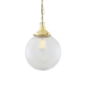 Riad 250mm Clear Globe Pendant Glass and Globe Lights Great Lighting UK Ltd