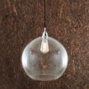 Eden 350mm Clear Sphere Pendant Glass & Globe Lights Great Lighting UK Ltd