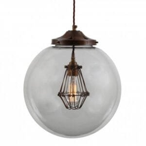 Robyn 350mm Globe Cage Pendant Glass & Globe Lights Great Lighting UK Ltd