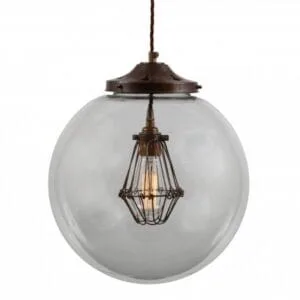 Robyn 350mm Globe Cage Pendant Glass and Globe Lights Great Lighting UK Ltd