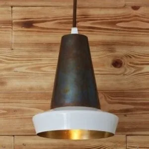 Malabo White And Antique Brass Pendant Small Pendant Lights Great Lighting UK Ltd