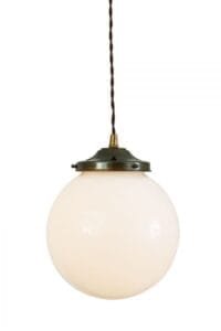 Gentry Opal Globe Pendant Light 20 cm Glass & Globe Lights Great Lighting UK Ltd