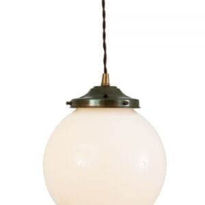 Gentry Opal Globe Pendant Light 20 cm Glass & Globe Lights Great Lighting UK Ltd