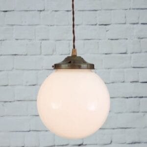 Gentry Opal Globe Pendant Light 20 cm Glass & Globe Lights Great Lighting UK Ltd